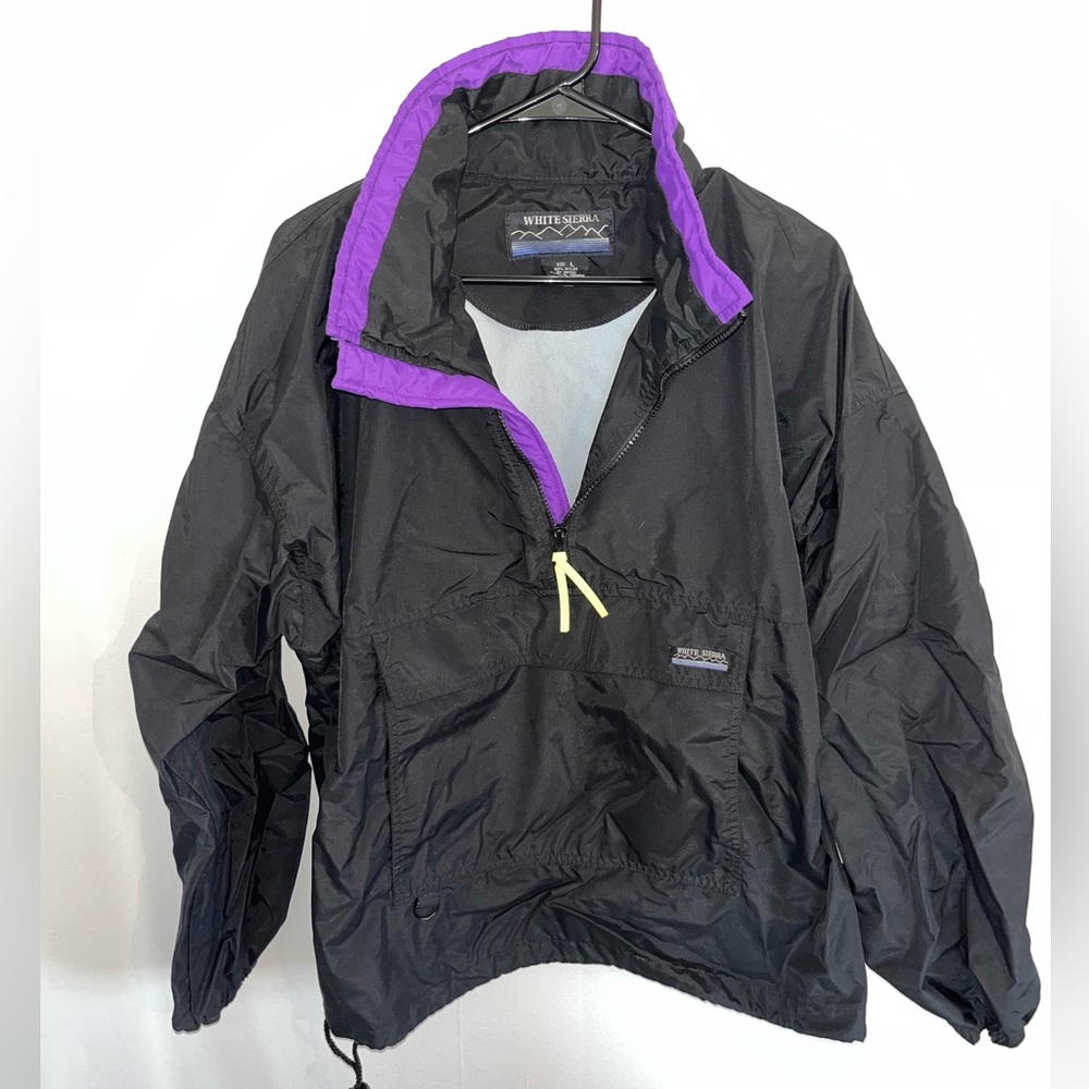 Vintage White Sierra Quarter Zip Windbreaker Adjustable